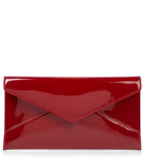 large ysl clutch in red patent leather|saint laurent monogram leather clutch.